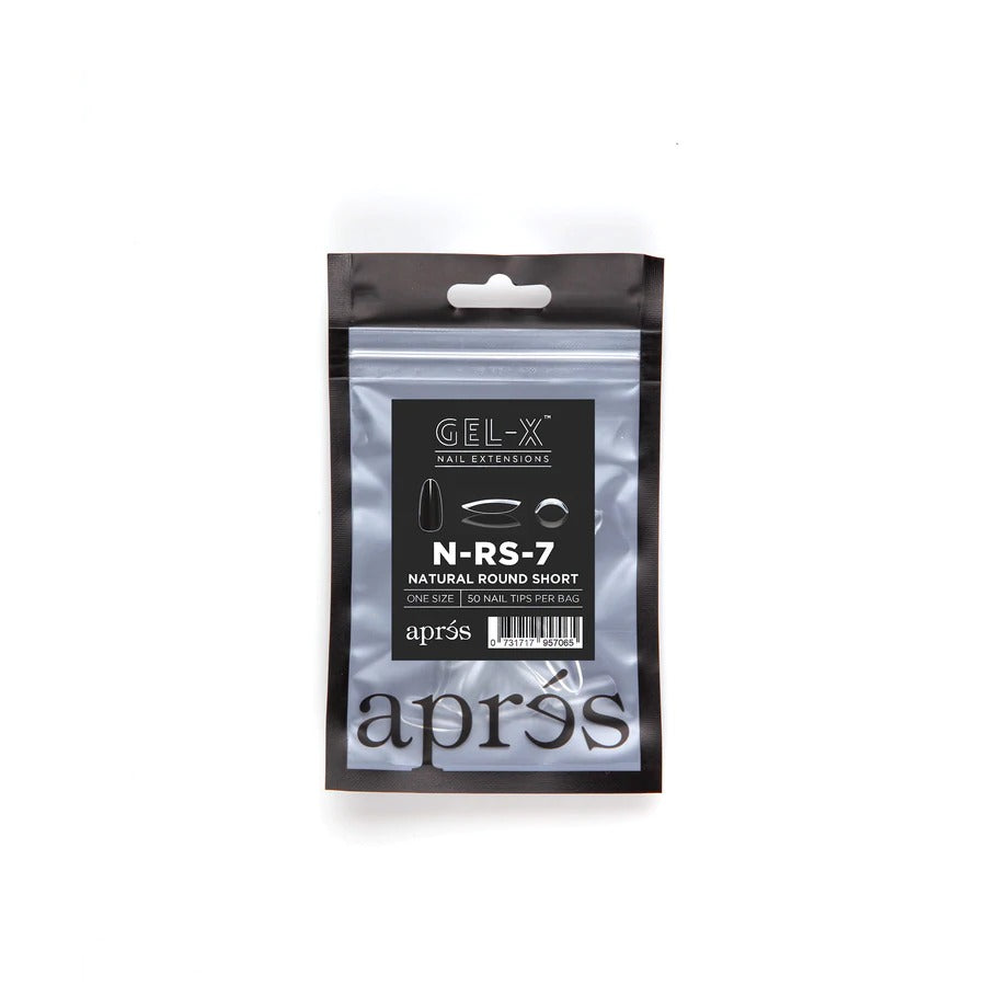 Apres Gel-X Tips (Natural Round Short) 50pcs Pack Bag