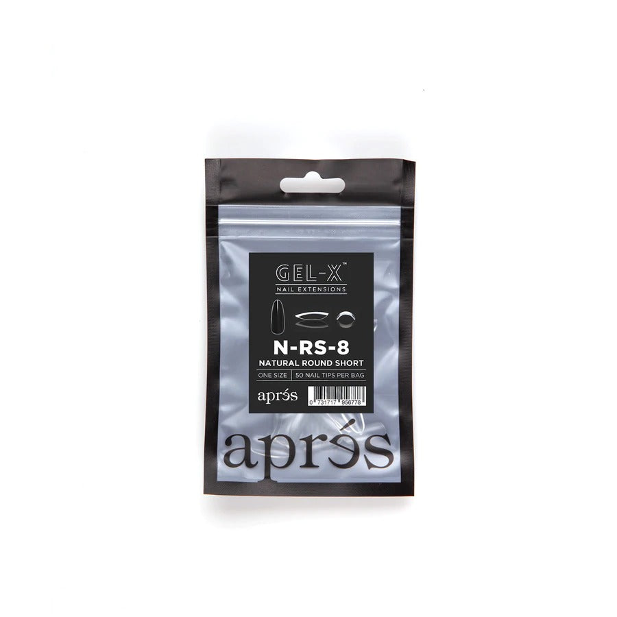 Apres Gel-X Tips (Natural Round Short) 50pcs Pack Bag