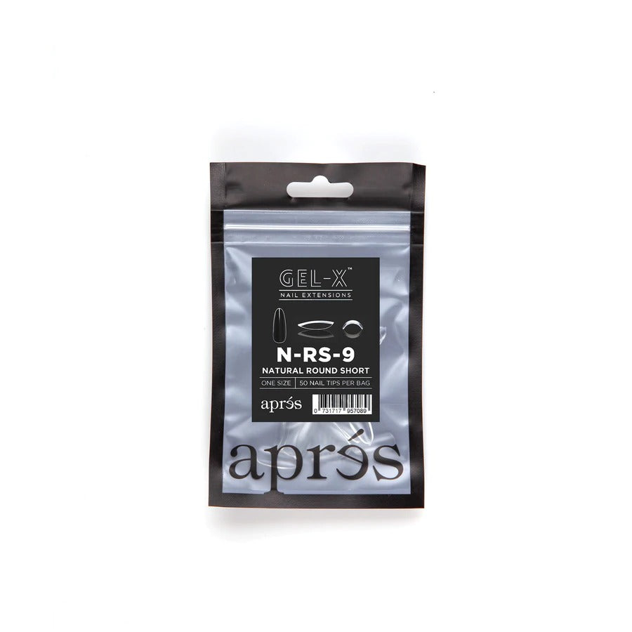 Apres Gel-X Tips (Natural Round Short) 50pcs Pack Bag
