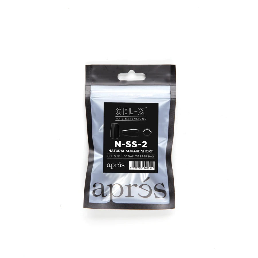 Apres Gel-X Tips (Natural Square Short) 50pcs Refill Bag