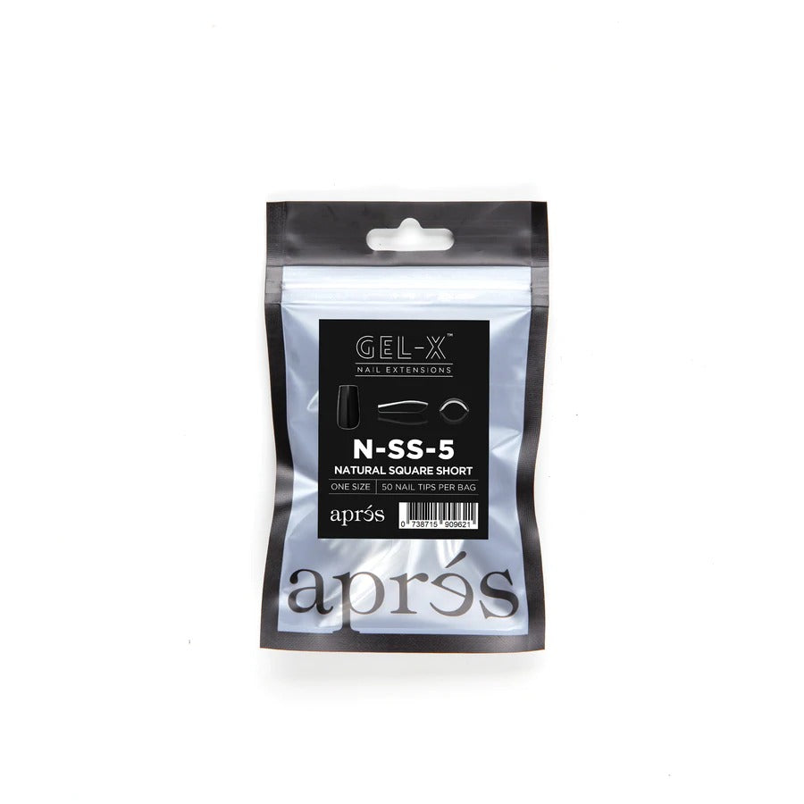 Apres Gel-X Tips (Natural Square Short) 50pcs Refill Bag