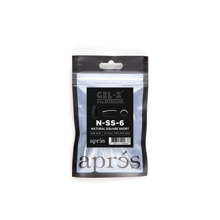 Apres Gel-X Tips (Natural Square Short) 50pcs Refill Bag