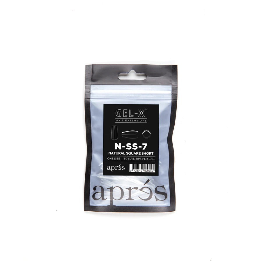 Apres Gel-X Tips (Natural Square Short) 50pcs Refill Bag