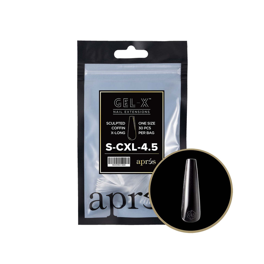 Apres Gel-X Tips 2.0 (Sculpted Coffin Extra Long) 30pcs Pack Bag