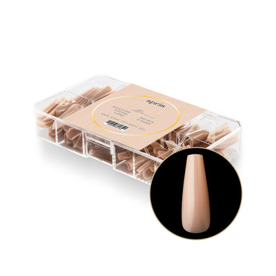 Apres Neutrals Alex Gel-X Tips (Sculpted Coffin Long) 150pcs Box - 11 Sizes