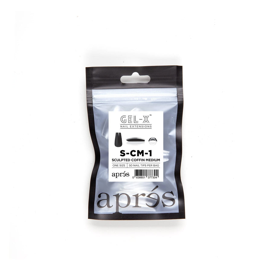 Apres Gel-X Tips (Sculpted Coffin Medium) 50pcs Refill Bag