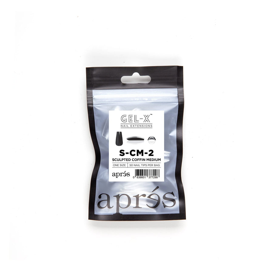 Apres Gel-X Tips (Sculpted Coffin Medium) 50pcs Refill Bag