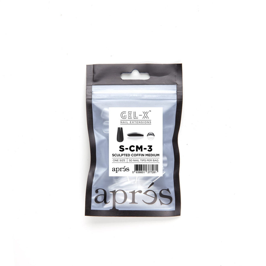 Apres Gel-X Tips (Sculpted Coffin Medium) 50pcs Refill Bag
