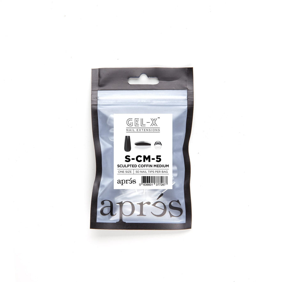 Apres Gel-X Tips (Sculpted Coffin Medium) 50pcs Refill Pack