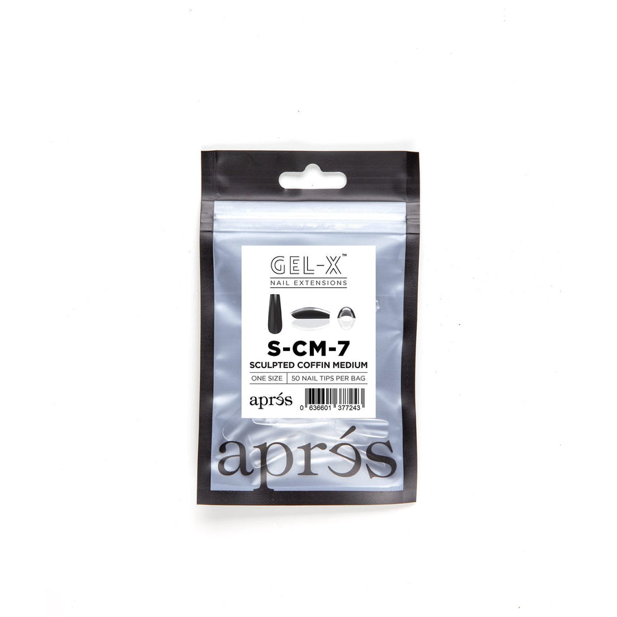 Apres Gel-X Tips (Sculpted Coffin Medium) 50pcs Refill Bag