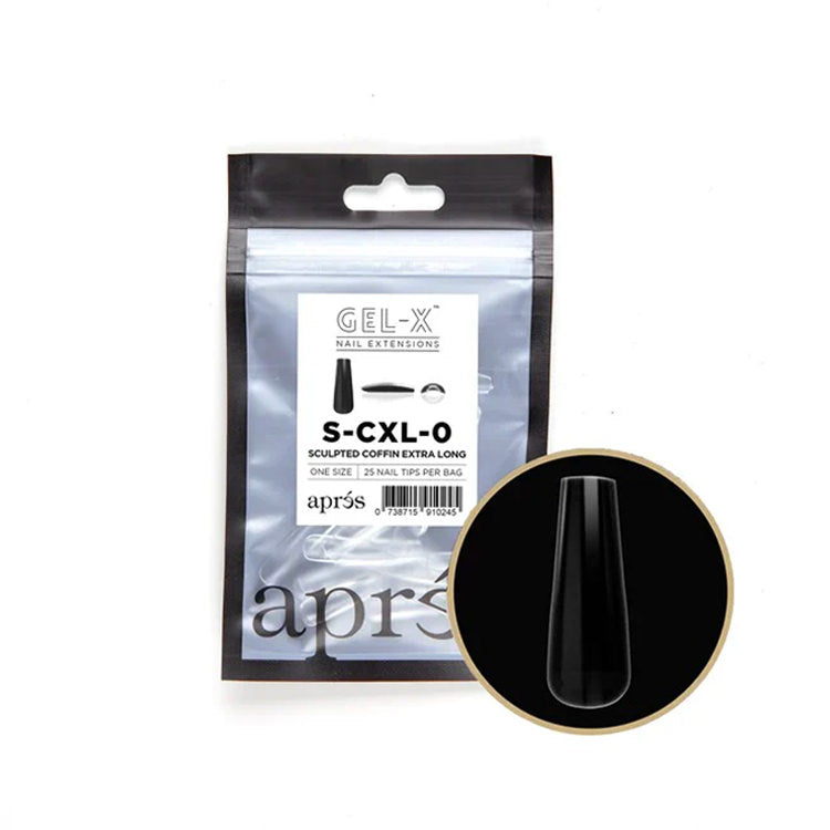 Apres Gel-X Tips (Sculpted Coffin Extra Long) 25pcs Refill Bag