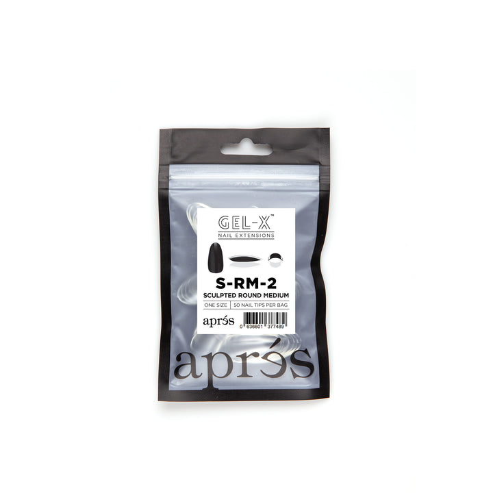 Apres Gel-X Tips (Sculpted Round Medium) 50pcs Refill Bag