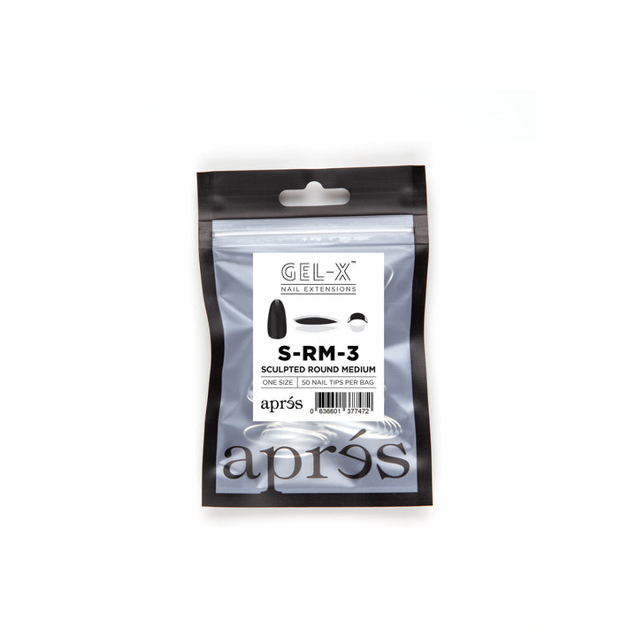 Apres Gel-X Tips (Sculpted Round Medium) 50pcs Refill Bag