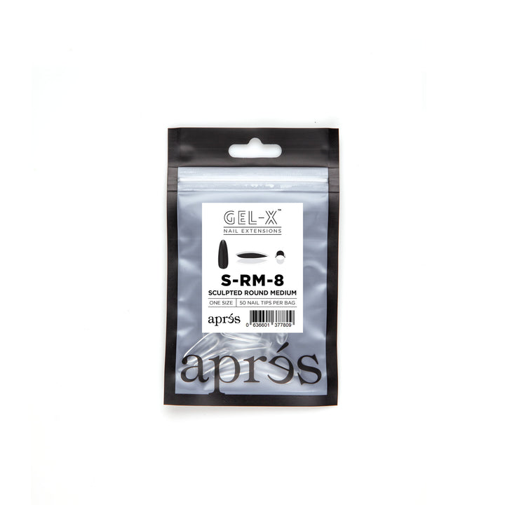 Apres Gel-X Tips (Sculpted Round Medium) 50pcs Refill Bag