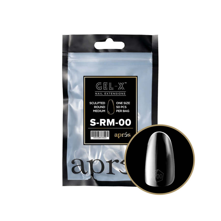 Apres Gel-X Tips 2.0 (Sculpted Round Medium) 50pcs Pack Bag