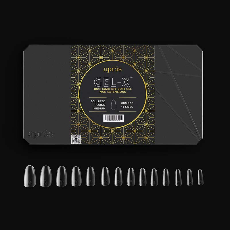 Apres Gel-X Tips 2.0 (Sculpted Round Medium) 600pcs Box - 14 Sizes