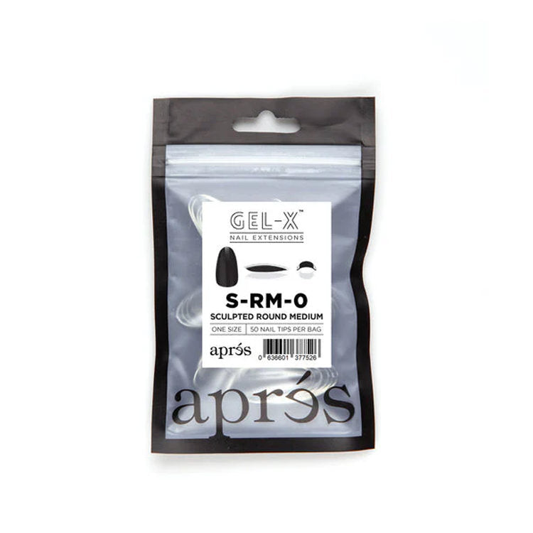 Apres Gel-X Tips (Sculpted Round Medium) 50pcs Refill Bag