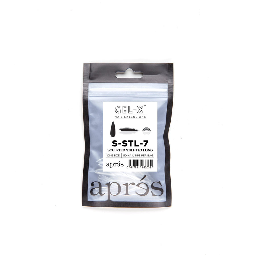 Apres Gel-X Tips (Sculpted Stiletto Long) 50pcs Refill Bag
