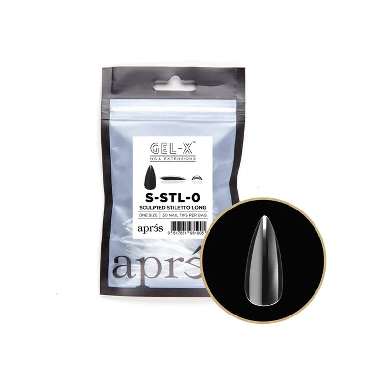 Apres Gel-X Tips (Sculpted Stiletto Long) 50pcs Refill Bag
