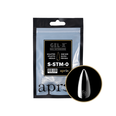 Apres Gel-X Tips 2.0 (Sculpted Stiletto Medium) 50pcs Refill Pack