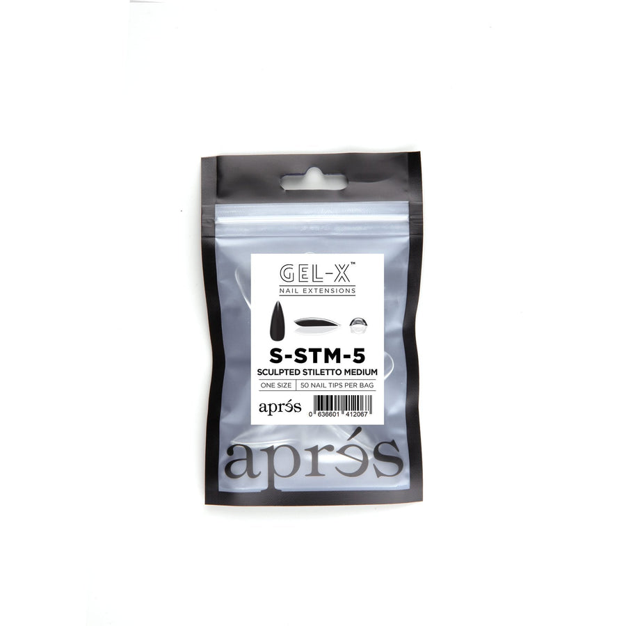 Apres Gel-X Tips (Sculpted Stiletto Medium) 50pcs Refill Pack