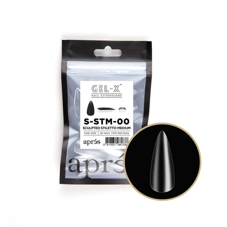Apres Gel-X Tips (Sculpted Stiletto Medium) 50pcs Refill Pack