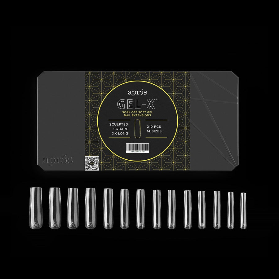 Apres Gel-X Tips 2.0 (Sculpted Square Extra Extra Long) 210pcs Mini Box - 14 Sizes