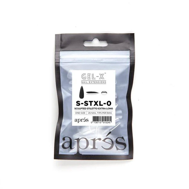 Apres Gel-X Tips (Sculpted Stiletto Extra Long) 25pcs Refill Pack Bag