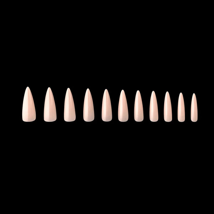 Apres Neutrals Maisie Gel-X Tips (Natural Stiletto Long) 150pcs Box - 11 Sizes