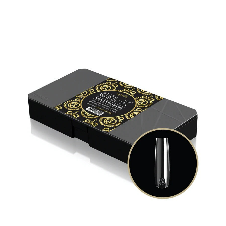 Apres Gel-X Tips (Sculpted Square Extra Extra Long) by Chaun Legend 250pcs Box - 10 Sizes
