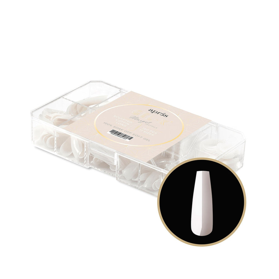 Apres Neutrals Whitney Gel-X Tips (Sculpted Coffin Long) 150pcs Box - 11 Sizes