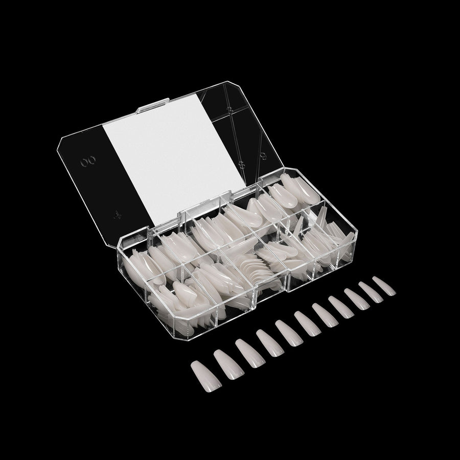 Apres Neutrals Whitney Gel-X Tips (Sculpted Coffin Long) 150pcs Box - 11 Sizes