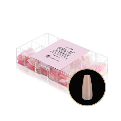 Apres ArtMe Gel-X Tips - Base Colour (Natural Coffin Medium) 500pcs Box - 10 Sizes