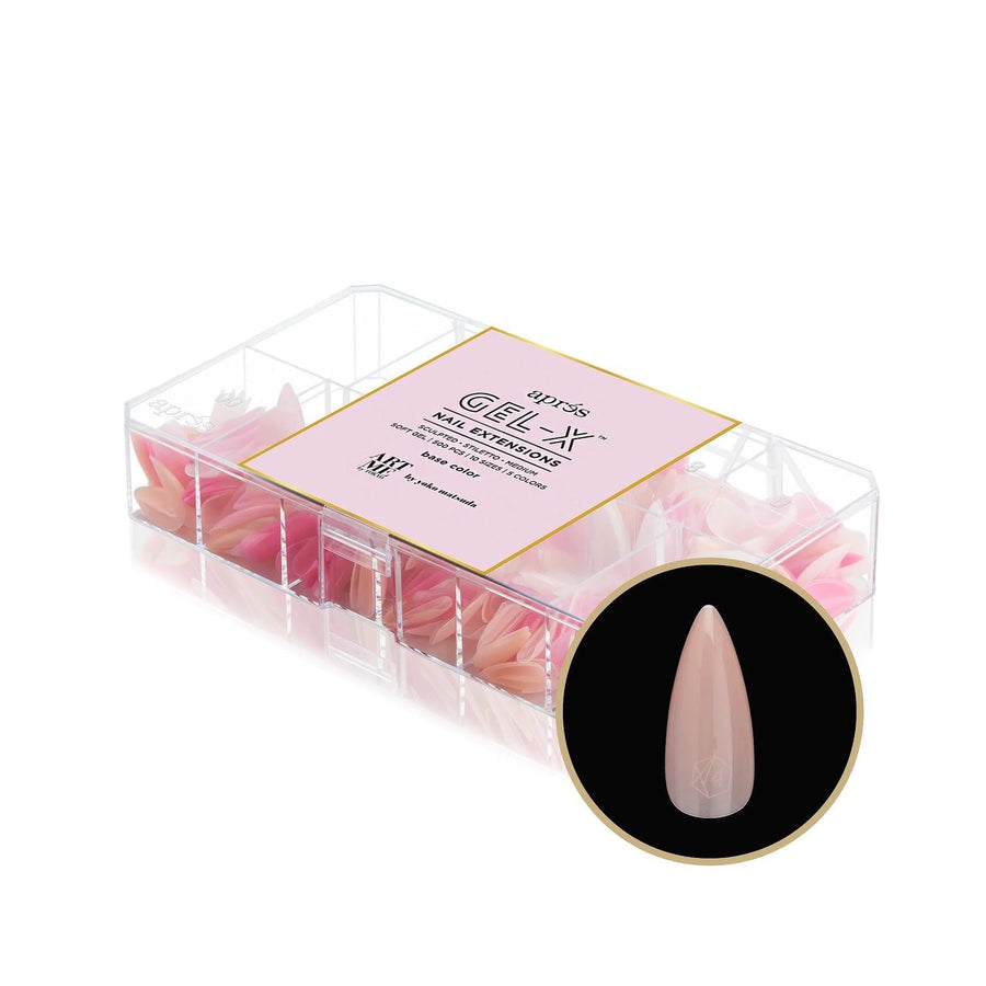 Apres ArtMe Gel-X Tips - Base Colour (Sculpted Stiletto Medium) 500pcs Box - 10 Sizes
