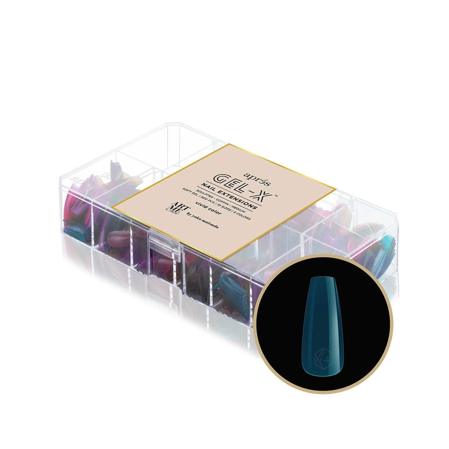 Apres ArtMe Gel-X Tips - Vivid Colour (Sculpted Coffin Medium) 500pcs Box - 10 Sizes