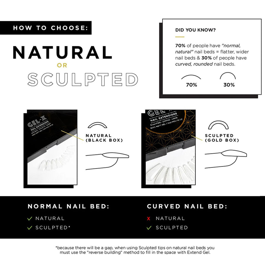 Apres Gel-X Tips (Sculpted Coffin Medium) 50pcs Refill Pack