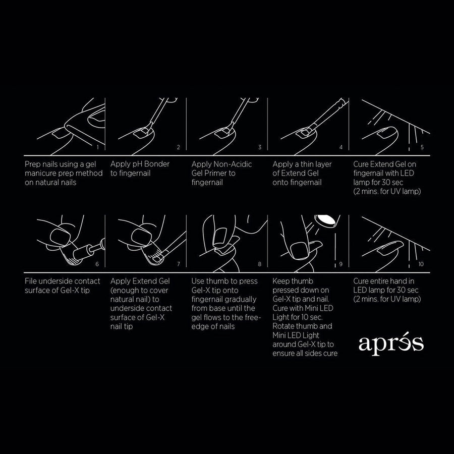 Apres Gel-X Tips 2.0 (Sculpted Almond Extra Long) 50pcs Pack Bag
