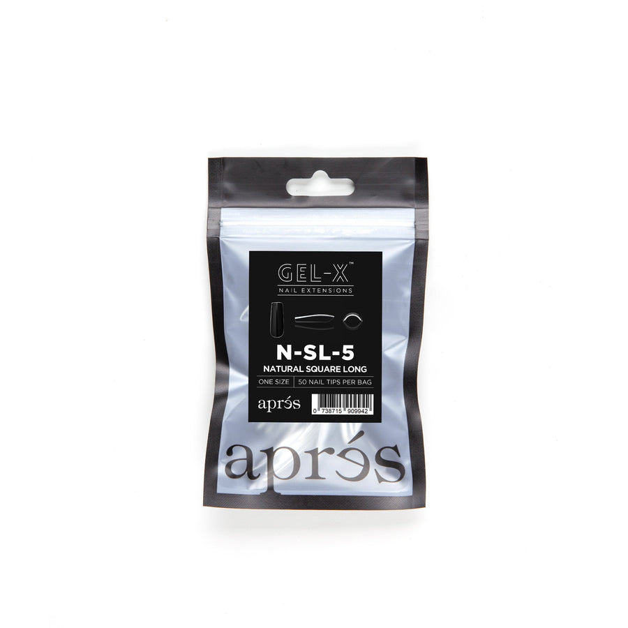 Apres Gel-X Tips (Natural Square Long) 50pcs Refill Bag
