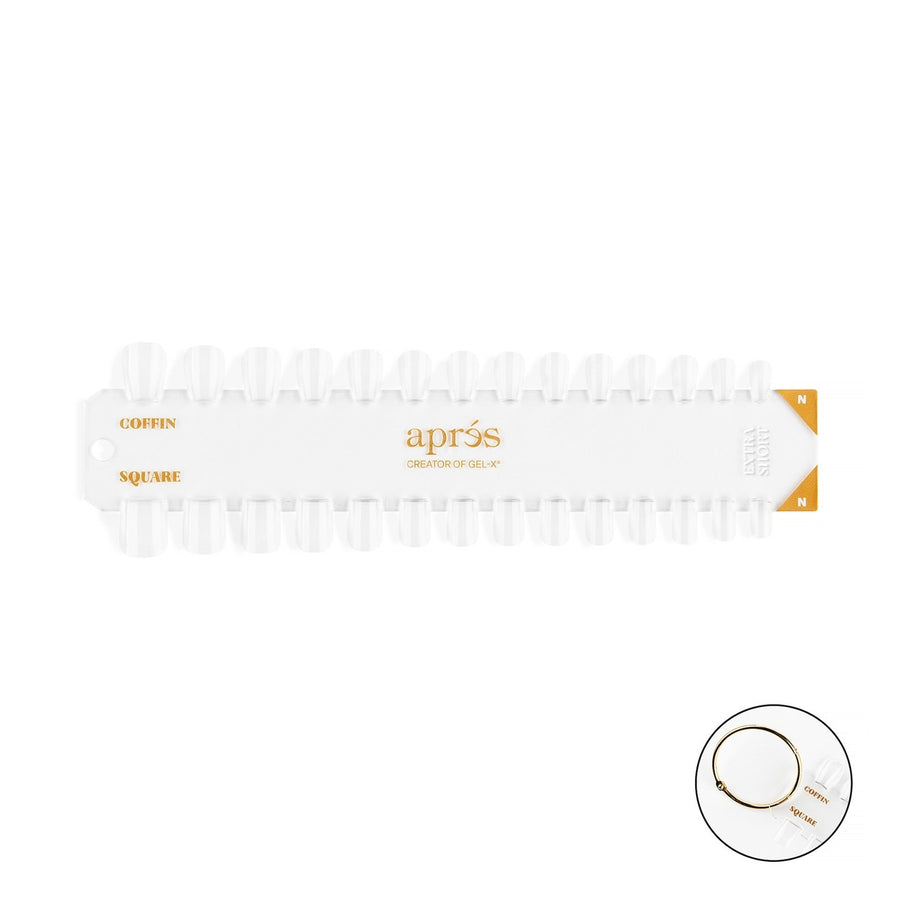 Apres Gel-X Tip Swatch - Natural, Coffin/Square Extra Short
