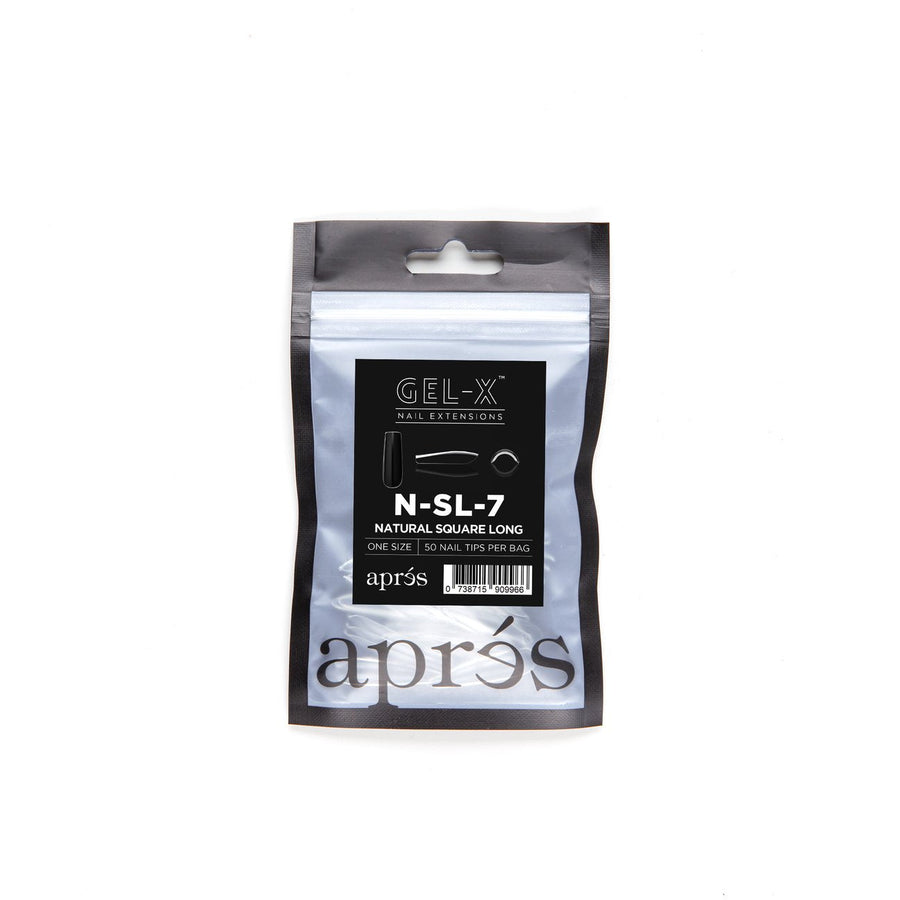 Apres Gel-X Tips (Natural Square Long) 50pcs Refill Bag