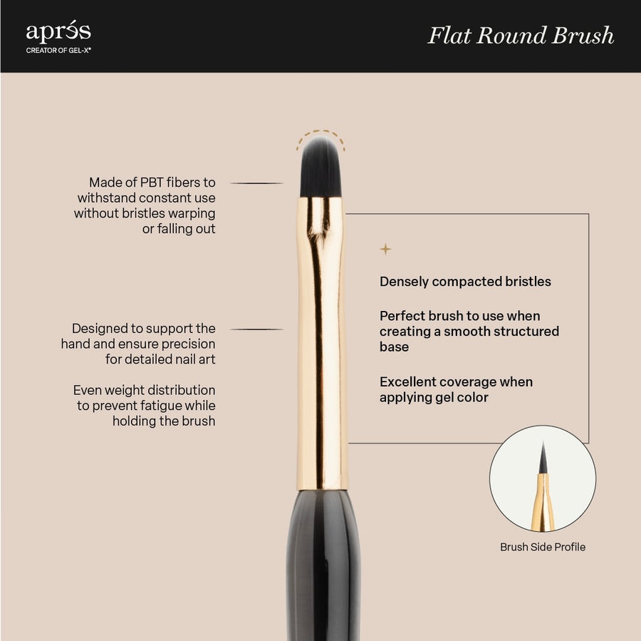 Apres Flat Round Brush with Silicon Cap