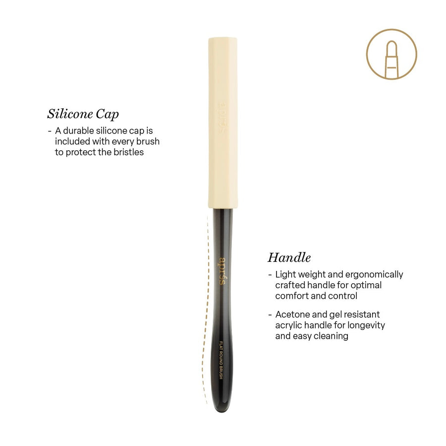 Apres Flat Round Brush with Silicon Cap
