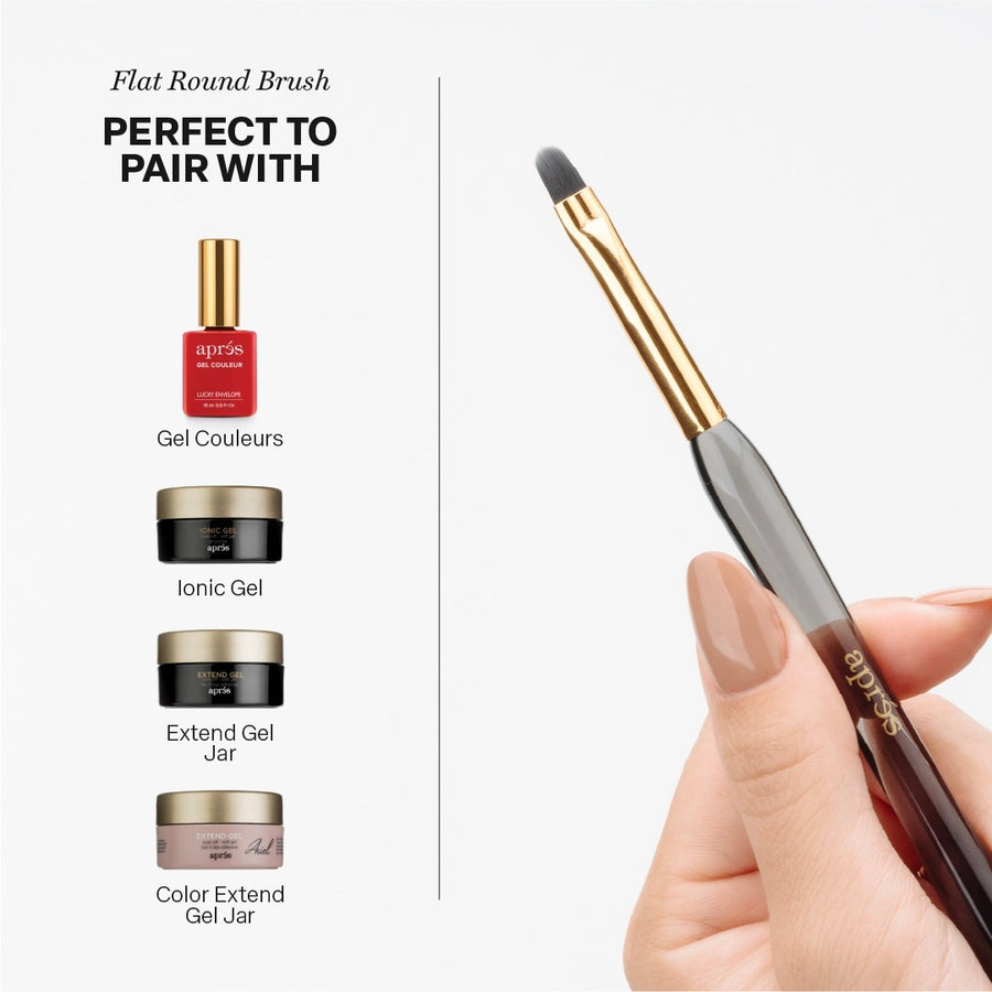 Apres Flat Round Brush with Silicon Cap