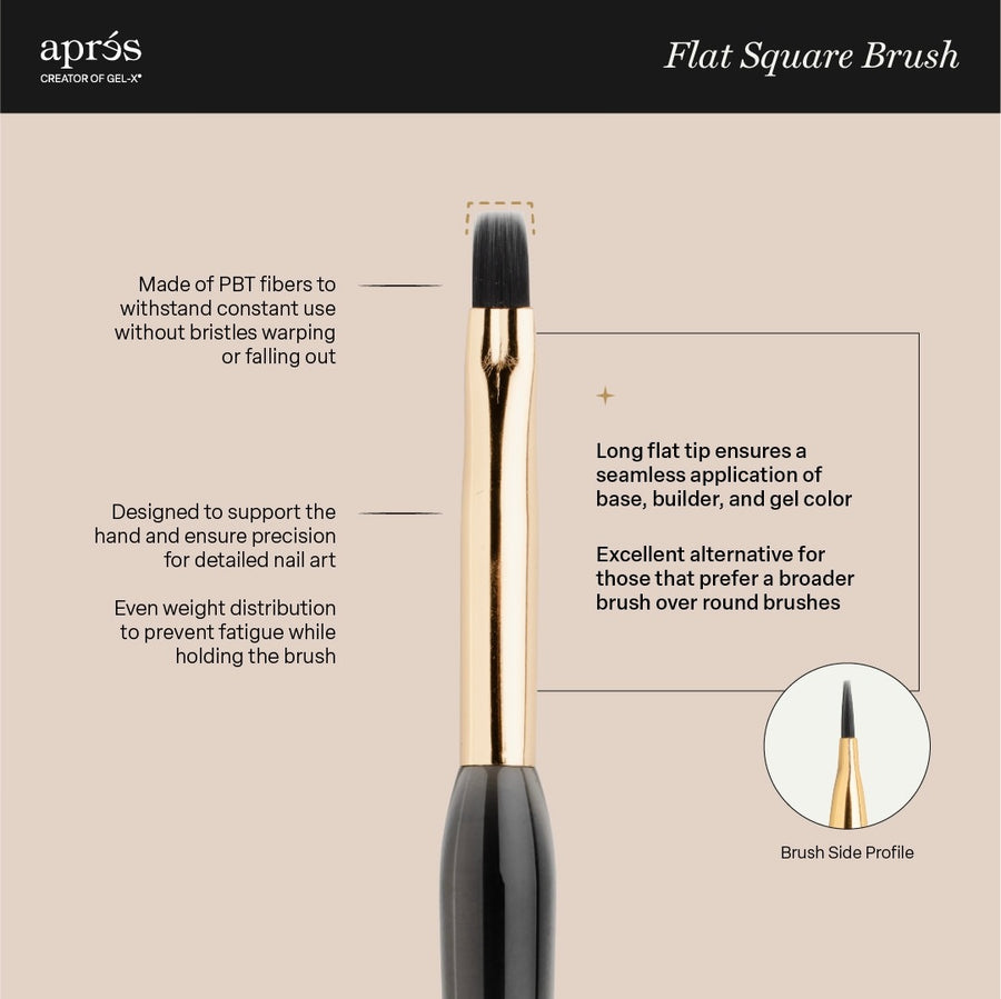 Apres Flat Square Brush with Silicon Cap