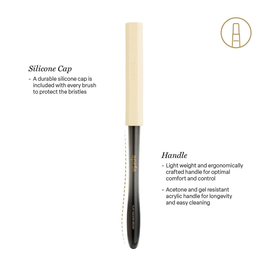 Apres Flat Square Brush with Silicon Cap