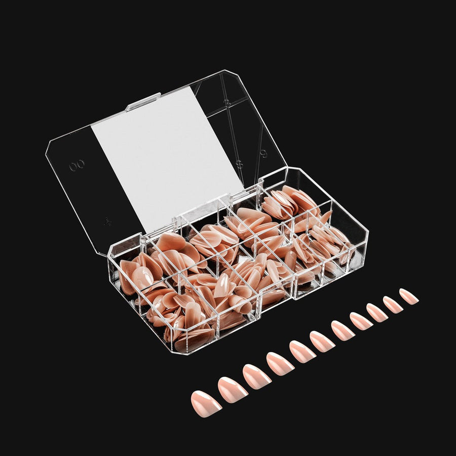 Apres Neutrals Lila Gel-X Tips (Natural Round Short) 150pcs Box - 11 Sizes