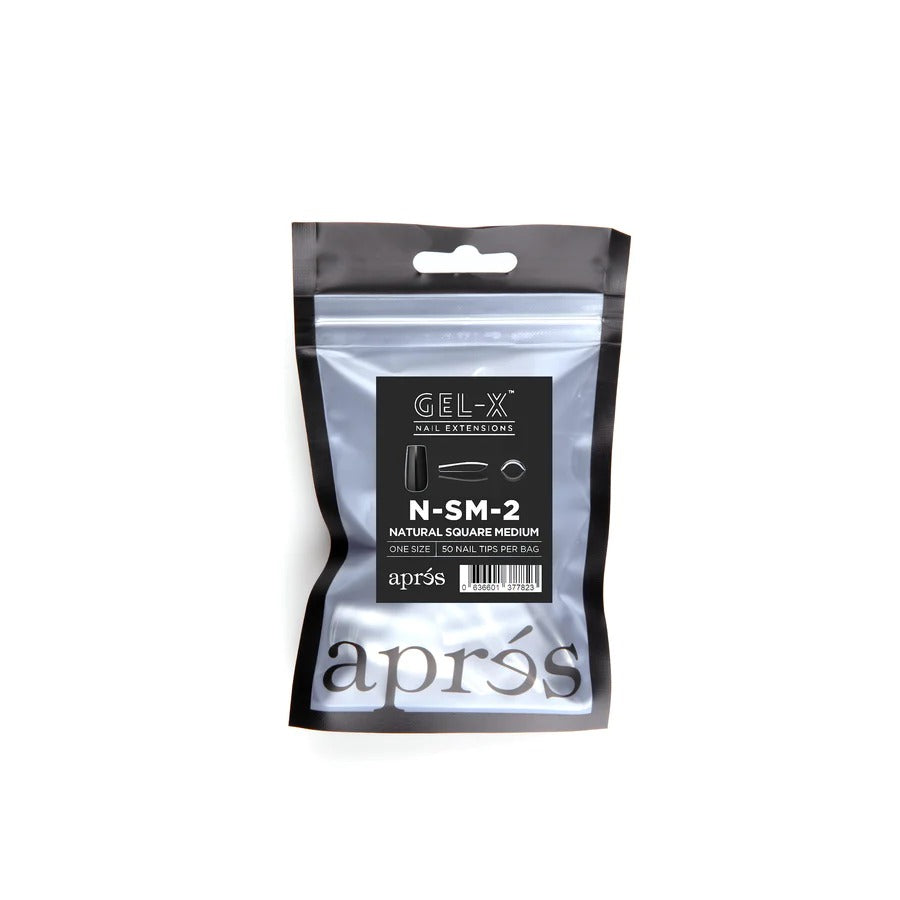 Apres Gel-X Tips (Natural Square Medium) 50pcs Refill Pack