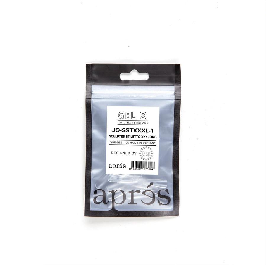 Apres Gel-X Tips (Sculpted Stiletto Extra Extra Extra Long) 25pcs Refill Pack