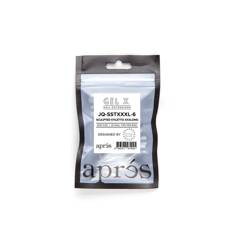 Apres Gel-X Tips (Sculpted Stiletto Extra Extra Extra Long) 25pcs Refill Pack