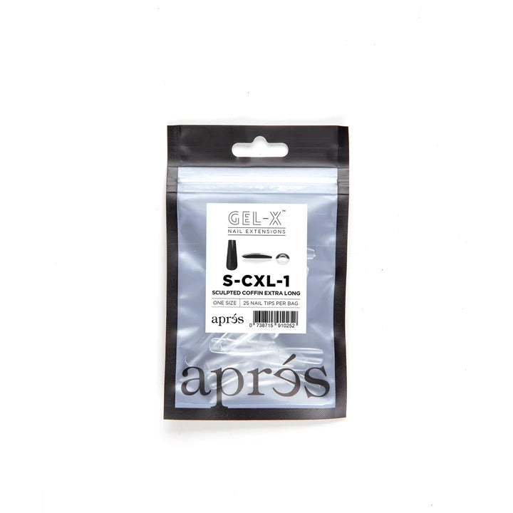 Apres Gel-X Tips (Sculpted Coffin Extra Long) 25pcs Refill Pack